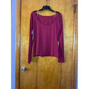 Worthington Long Sleeved Top Ultra Smoothing Maroon Women's Size XL